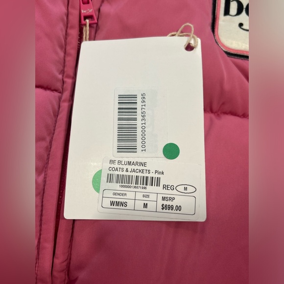 Blumarine Pink Colorblock Down Puffer Jacket Size Medium NWT - Picture 4 of 6